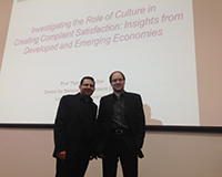 Thorsten Gruber with colleague at Leeds Business School